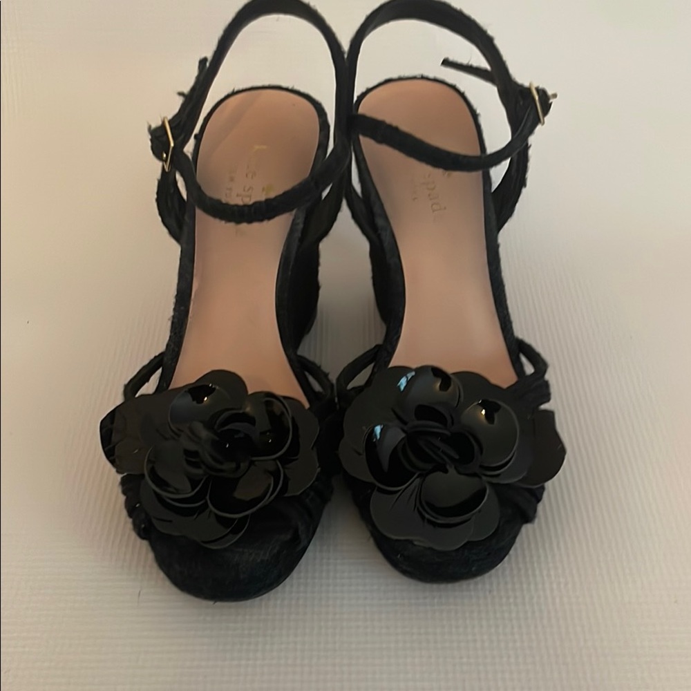 Kate Spade Black Floral Heels